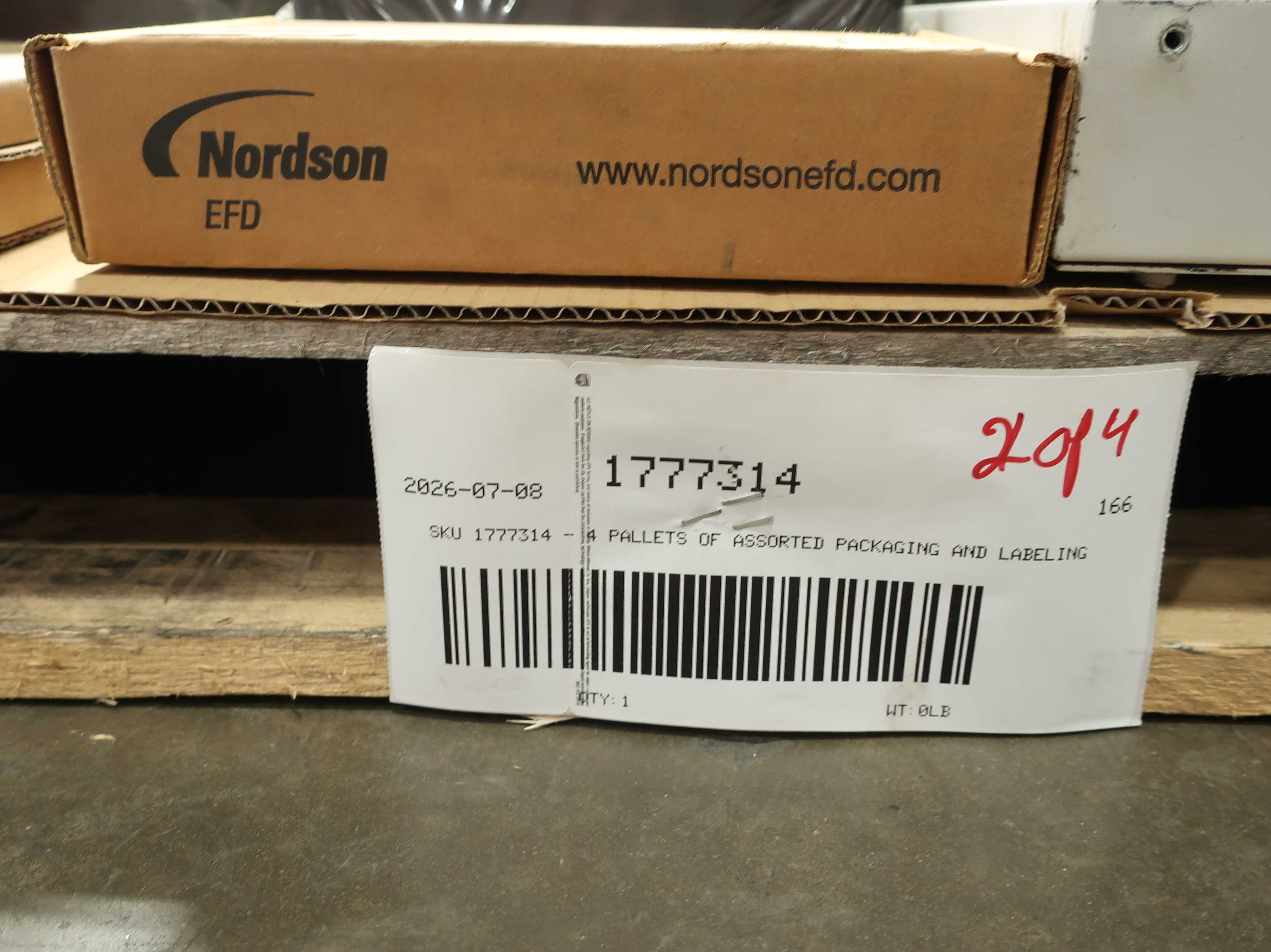 SKU 1777314 - 4 PALLETS OF ASSORTED PACKAGING AND LABELING - PACKAGING