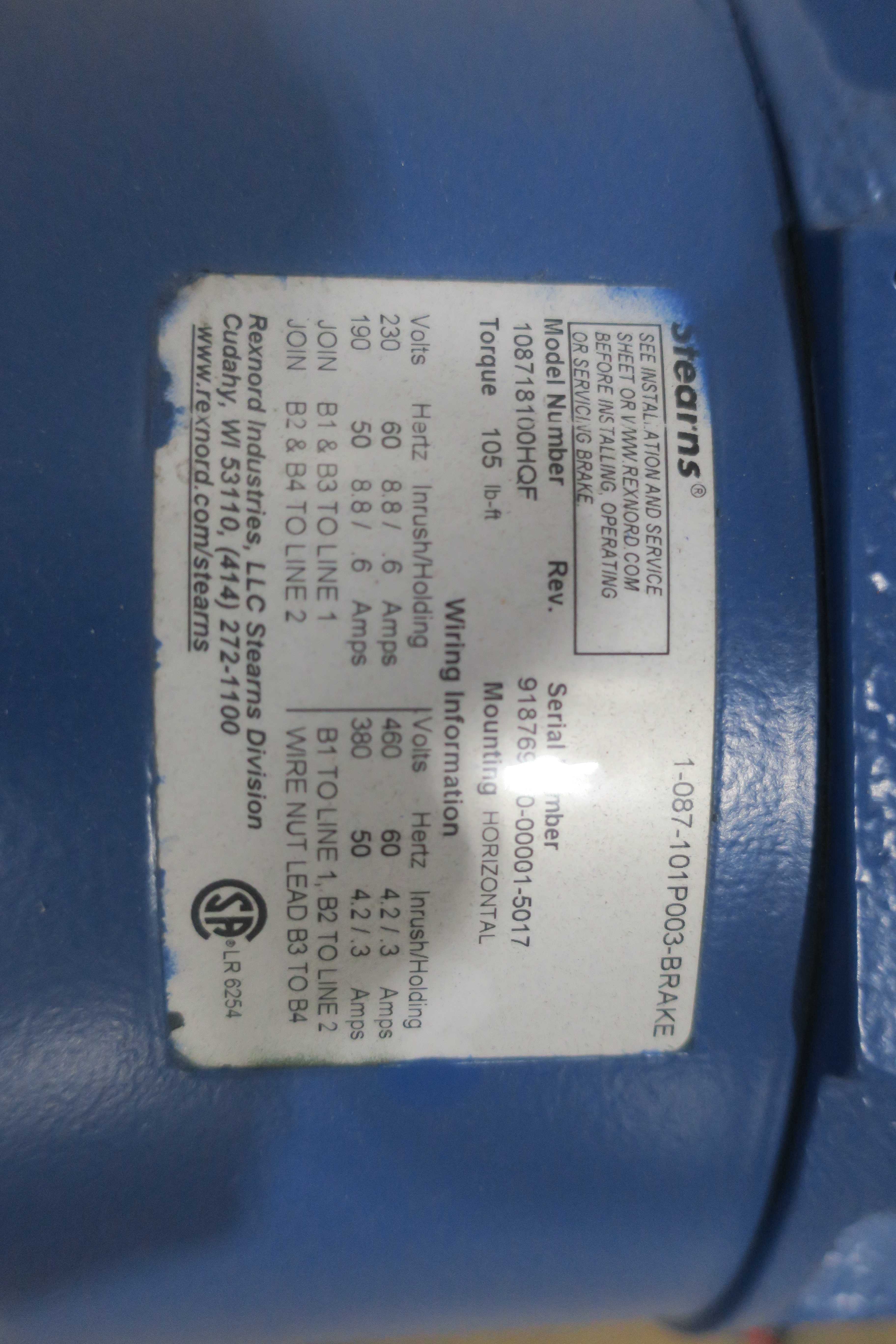 SKU 1785626 - LOT OF 1 TOSHIBA BM-10018473 110RPM 3PH 25HP 3IN 230/460V-AC GEARMOTOR - GEARMOTOR