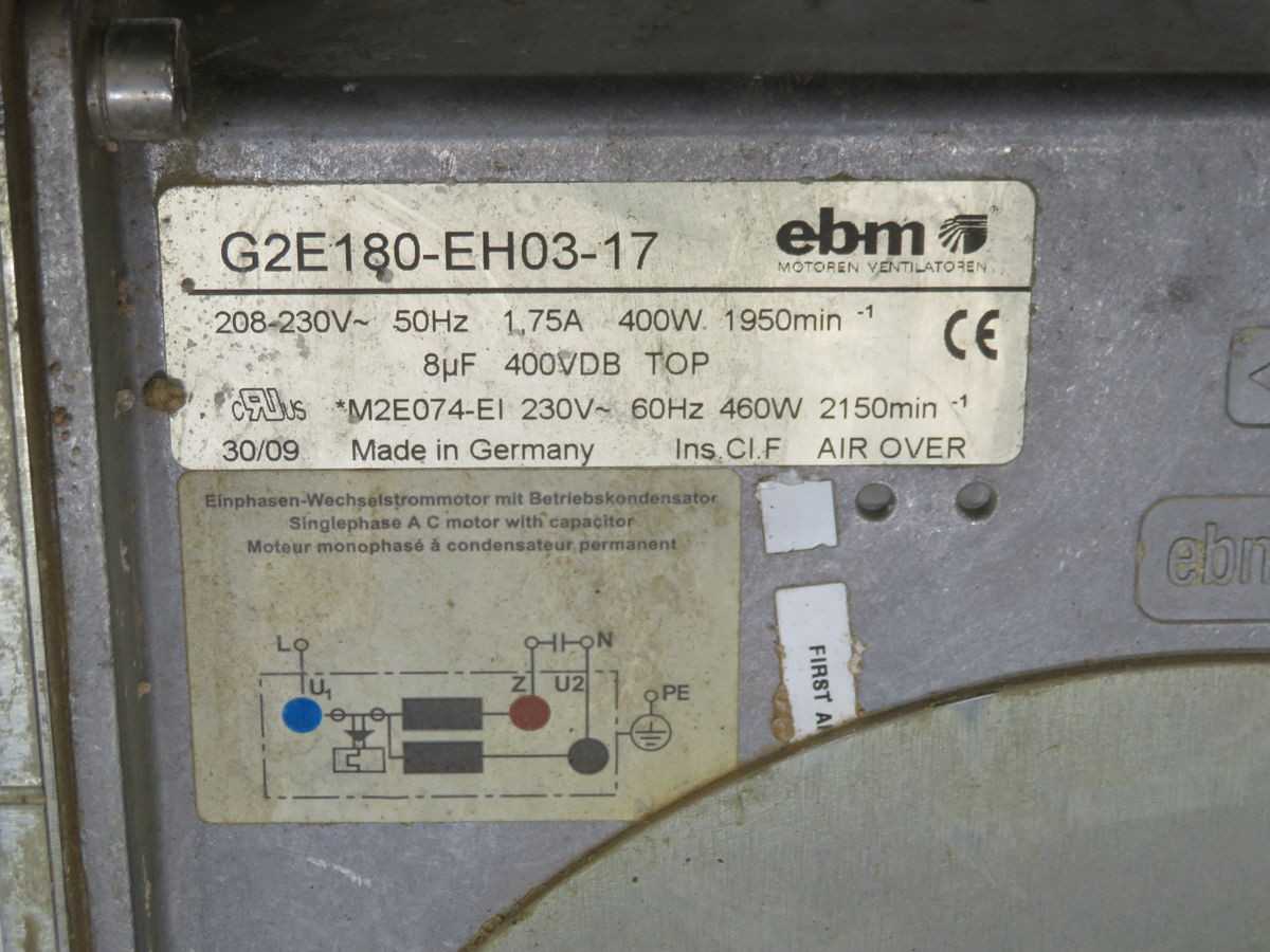 EBM PAPST G2E180-EH03-17 CENTRIFUGAL FAN - BLOWER FAN