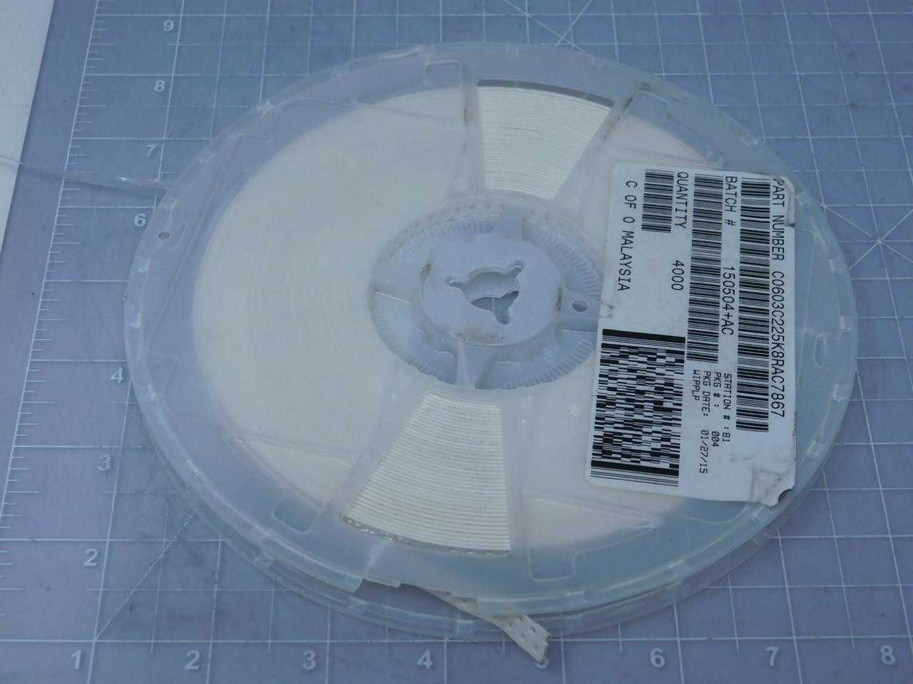 LOT OF 3200 C0603C225K8RAC7867 MULTILAYER CERAMIC CAPACITORS MLCC - SMD/SMT 10VOLTS 2.2UF 10% T11994 - ELECTRICAL COMPONENTS