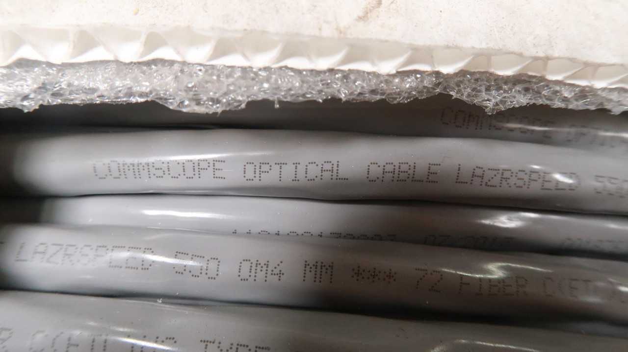 COMMSCOPE P-072-MP-5K-F12SL FIBER OPTIC CABLE 72 FIBER MULTI MODE OM4 2000 FT T147670 - FIBER OPTIC CABLE