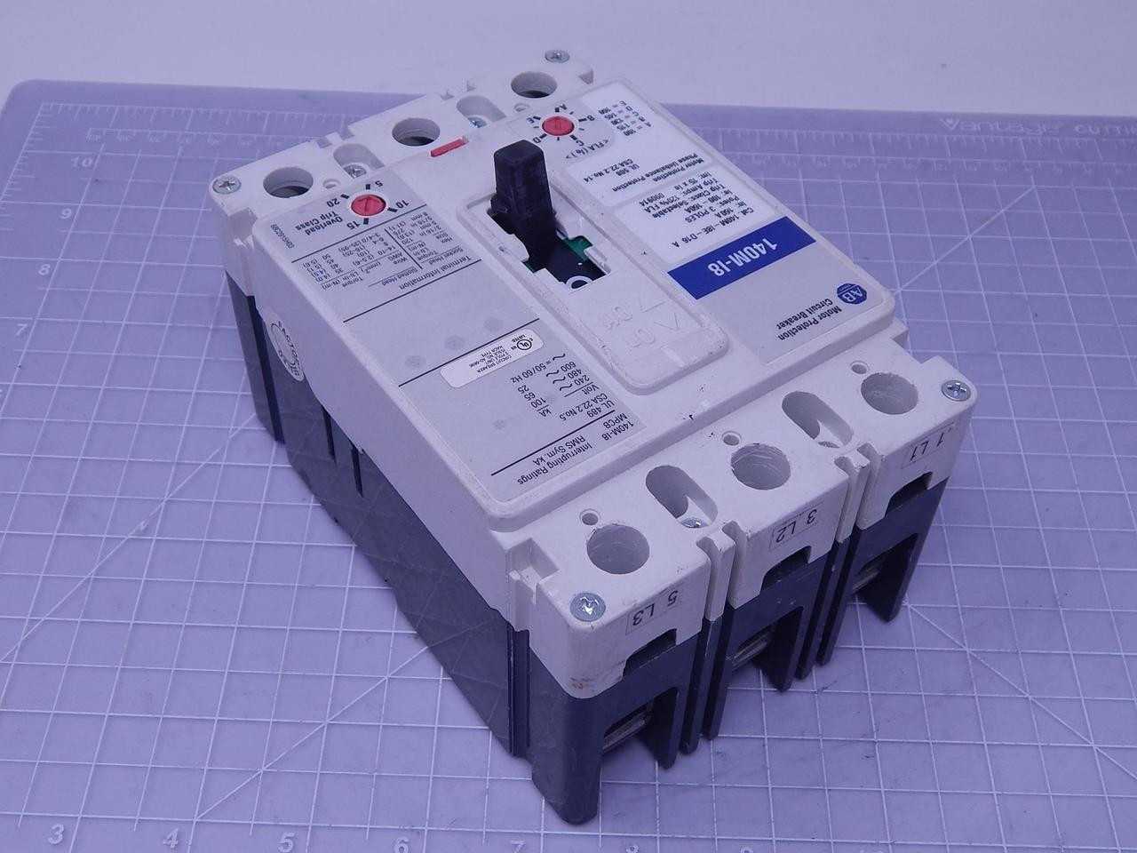 ALLEN BRADLEY 140M-I8 3 POLE VARIABLE TRIP CIRCUIT BREAKER T126346 - CIRCUIT BREAKERS