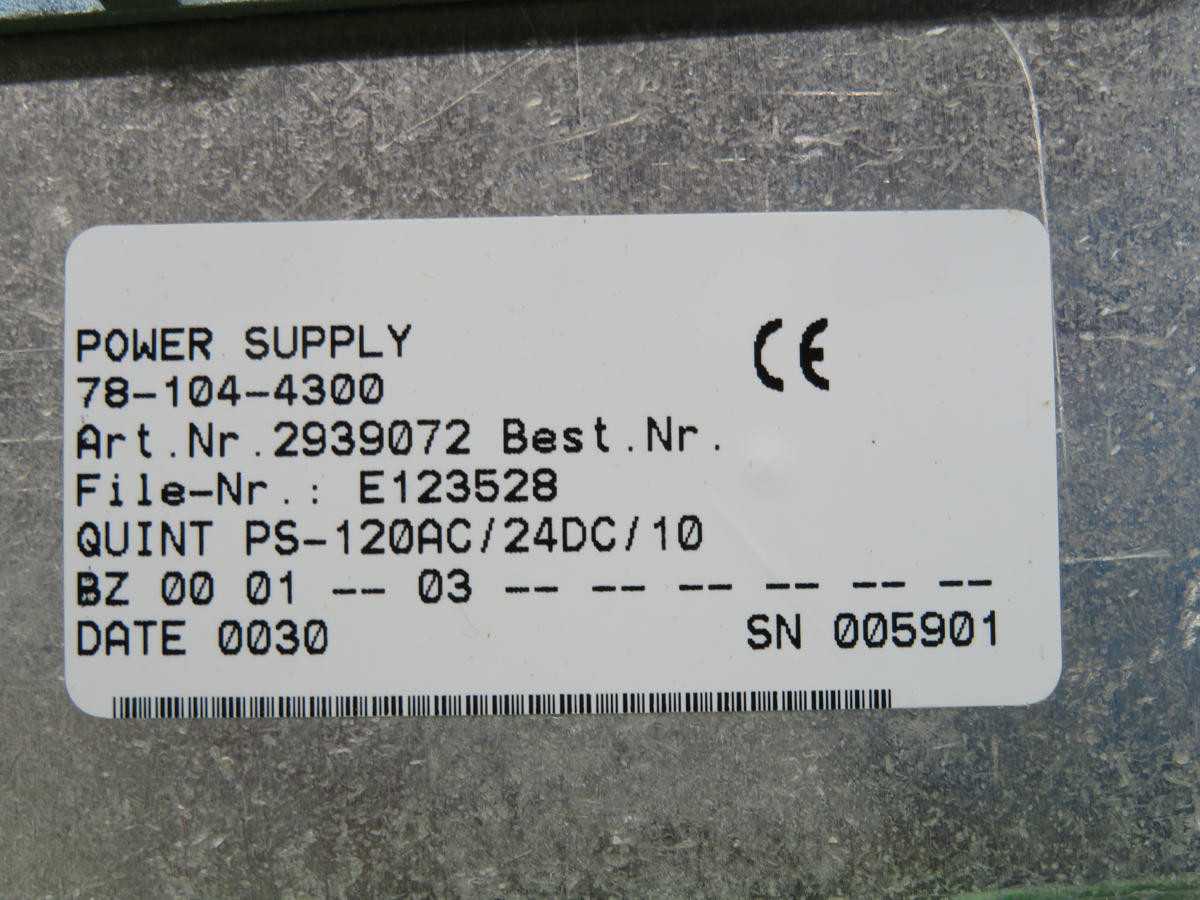 PHOENIX CONTACT 78-104-4300 POWER SUPPLY T217382 - POWER SUPPLIES