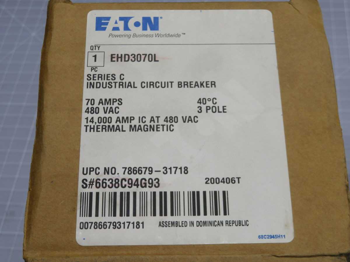 EATON EHD3070L INDUSTRIAL CIRCUIT BREAKER T246006 - CIRCUIT BREAKERS