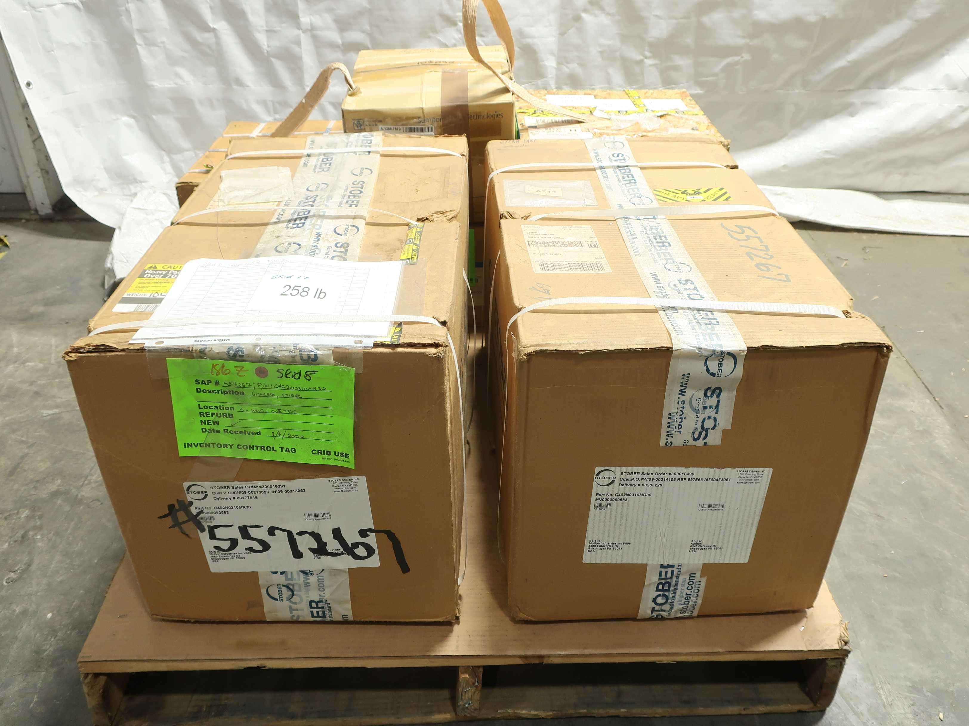 PALLET OF ASSORTED GEAR BOXES - POWER TRANSMISSION
