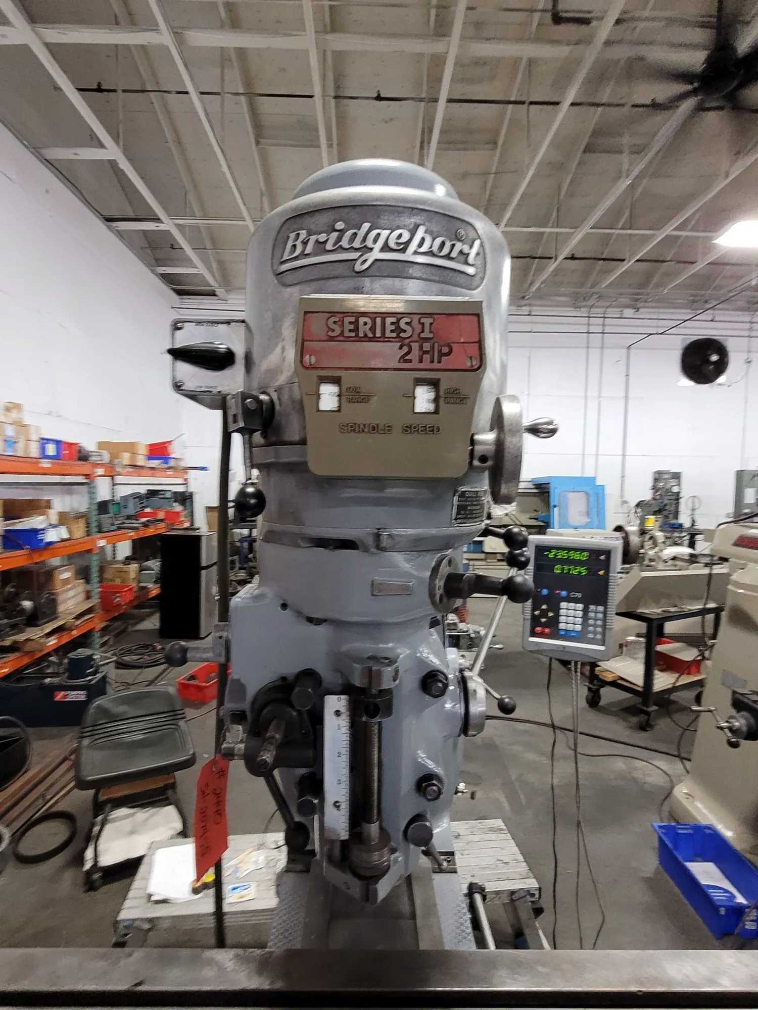 Bridgeport Series 1 2 HP Vertical Knee Mill, 9"x48" Table, Newall DRO, Power Feed - VERTICAL MILLING MACHINES