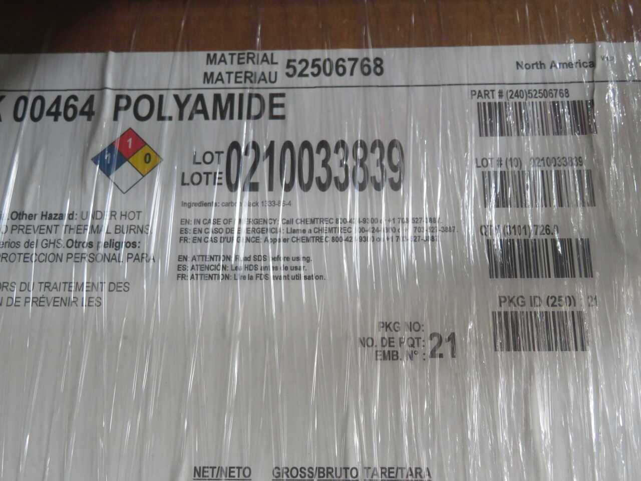 BASF 52505768 Injection Molding Resin Lot - 1600 lbs T271431 - PLASTICS & RUBBER