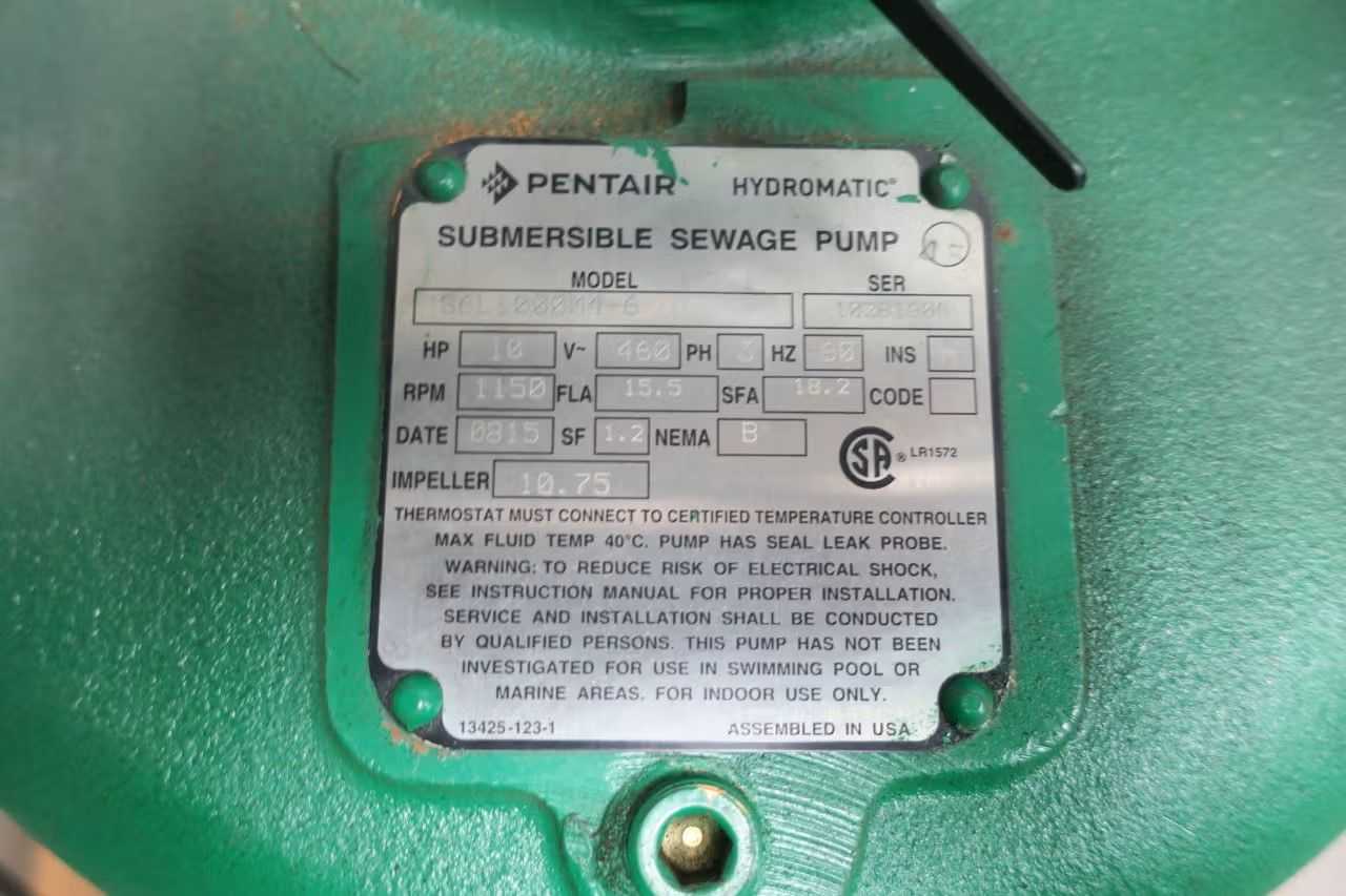 SKU 1034655 - PENTAIR HYDROMATIC SEWAGE IRON SUBMERSIBLE PUMP - SUBMERSIBLE PUMP