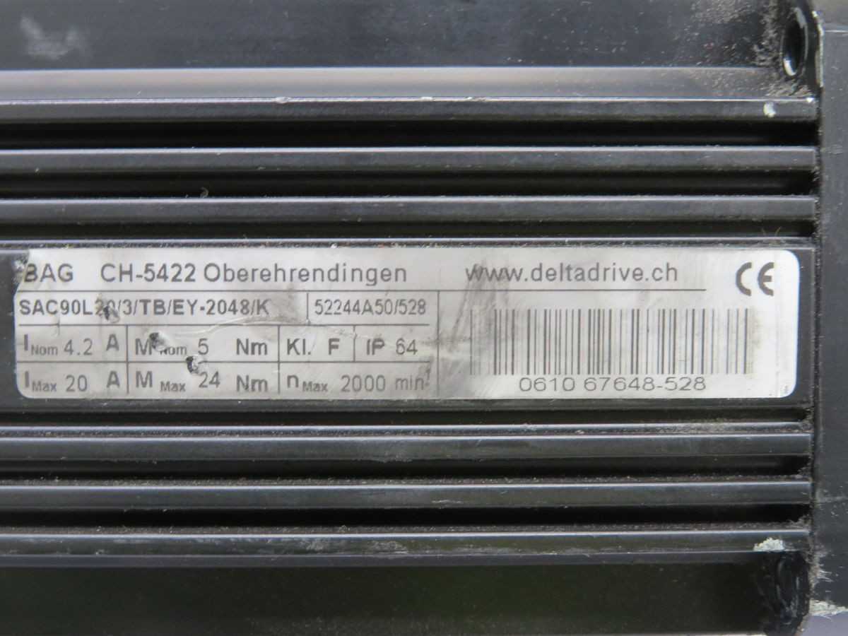 Delta Drive SAC90L20/3/TB/EY-2048/K Servo Motor T255310 - SERVO