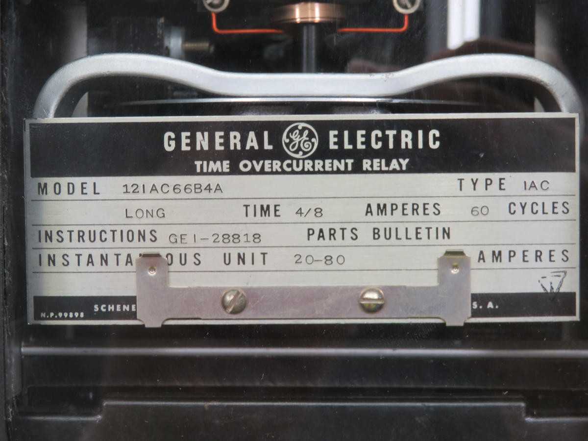 GE 121AC66B4A TIME OVERCURRENT RELAY T202241 - ELECTRICAL COMPONENTS