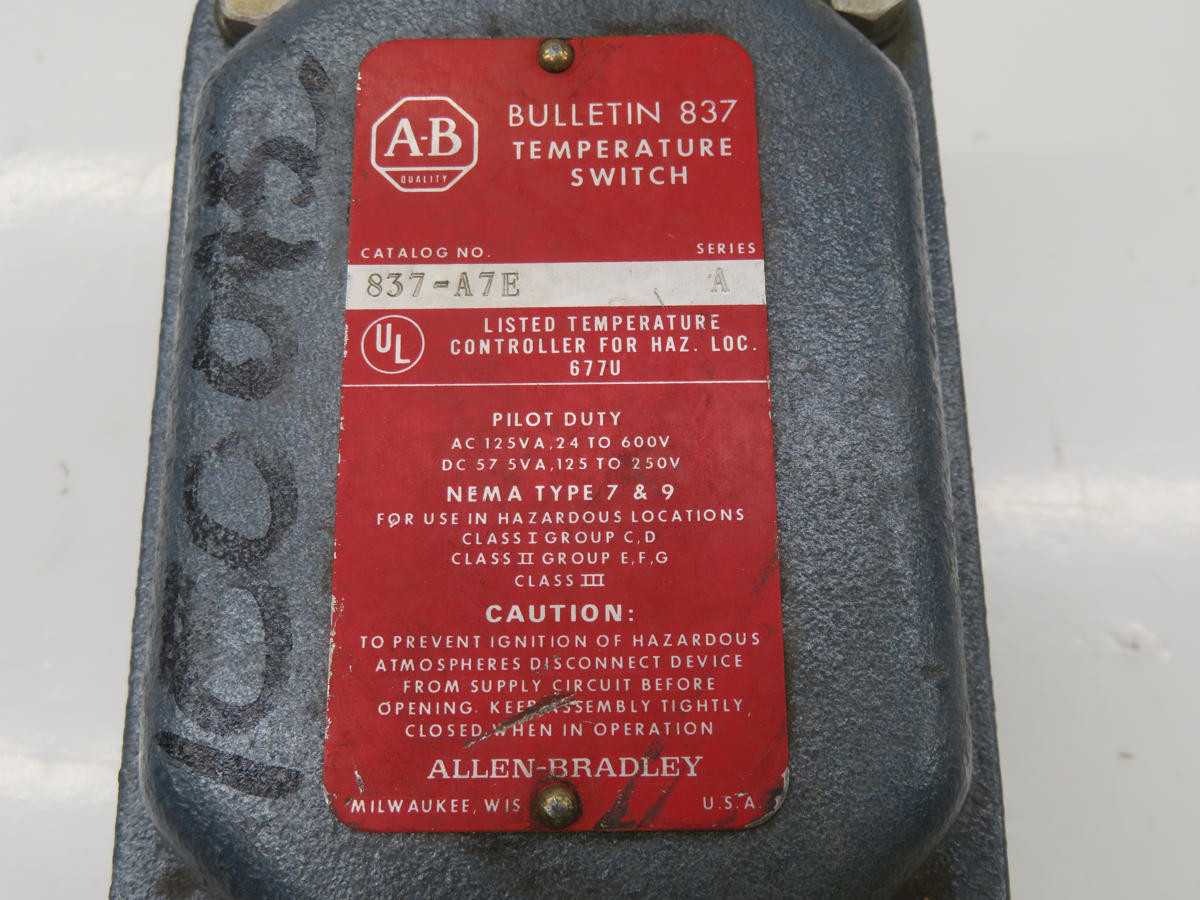 Allen-Bradley 837-A7E Temperature Controls T232526 - THERMOSTATS