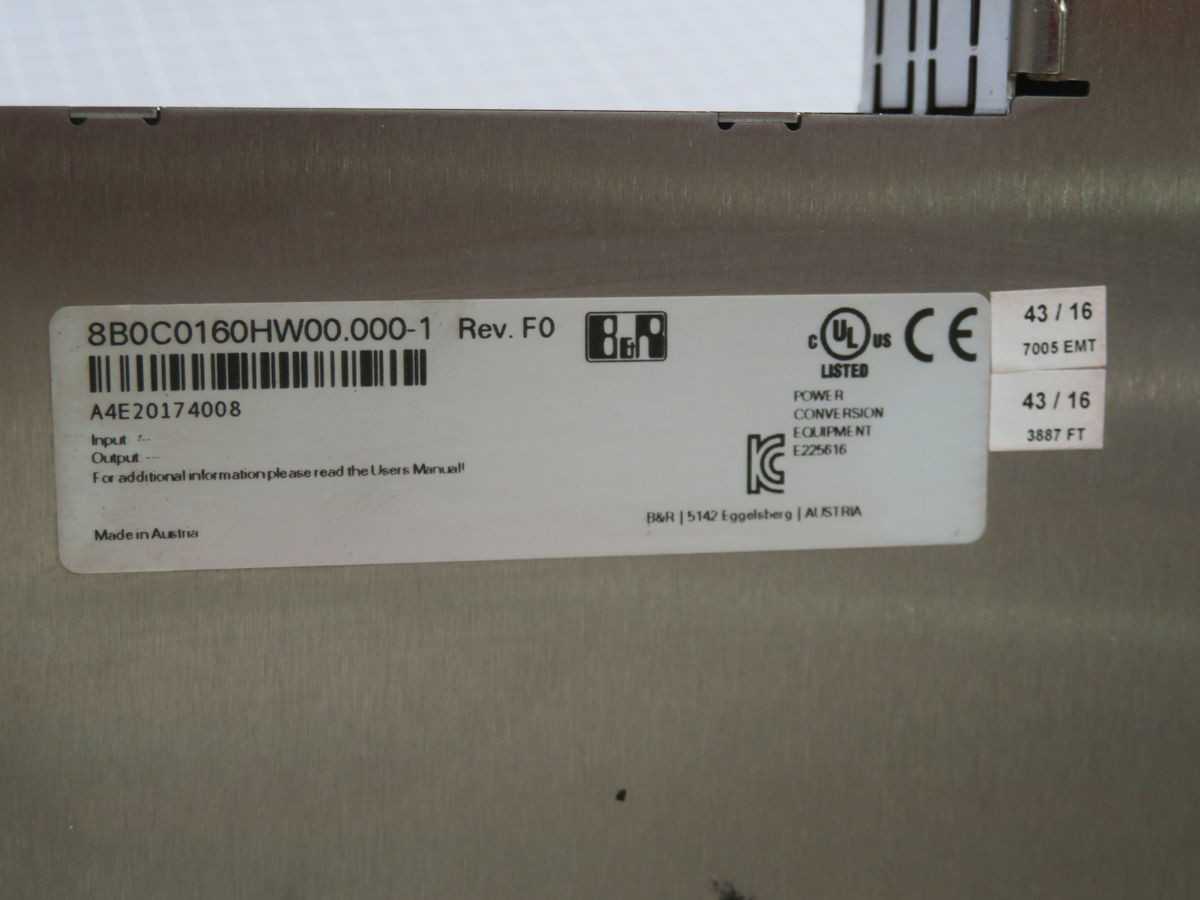 B&R 8B0C0160HW00.000-1 AUXILIARY SUPPLY MODULE T261139 - POWER INVERTERS