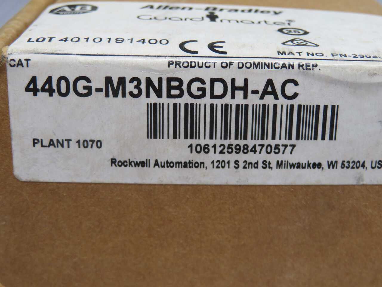 ALLEN BRADLEY 440G-M3NBGDH-AC SAFETY SWITCH T269496 - SWITCHES