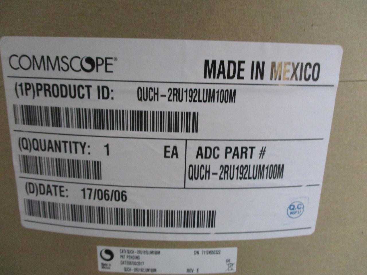 TE Connectivity Quch-2Ru192Lum100M 216-Fiber Single Mode Fiber Termination Panel - FIBER OPTIC CABLE