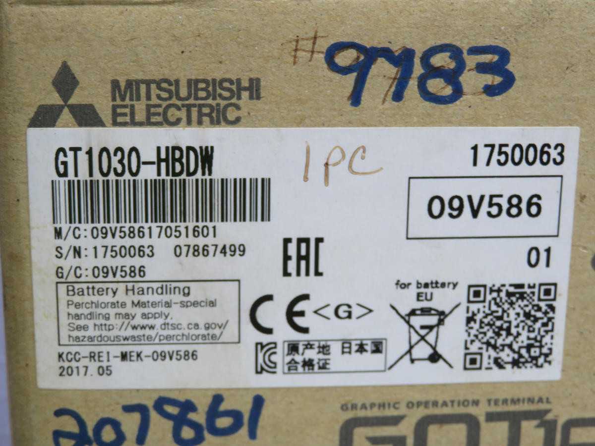 MITSUBISHI GT1030-HBDW OPERATOR INTERFACE DISPLAY UNIT T230071 - OPERATOR INTERFACE PANELS