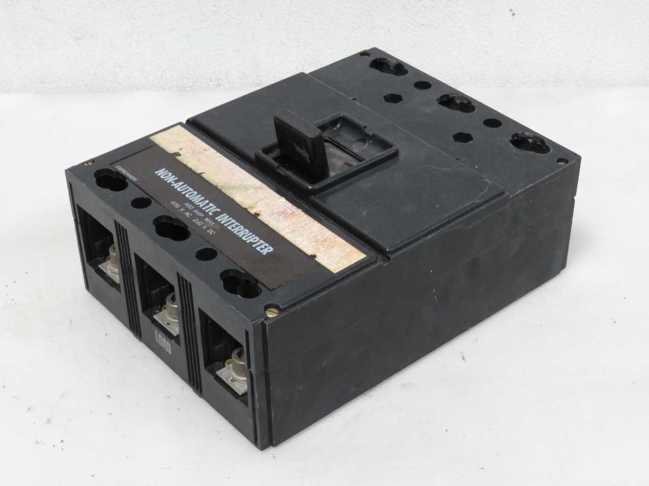 100P824H02G NON-AUTOMATIC INTERRUPTER CIRCUIT BREAKER 400A 600V AC 250VDC T185055 - INDUSTRIAL PARTS