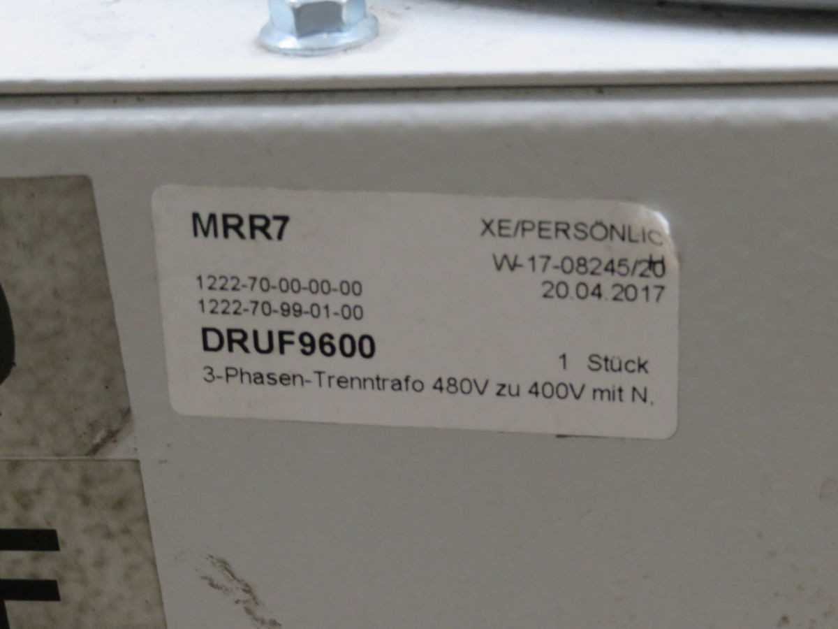 MICHAEL RIEDEL DRUF 9600 ISOLATION TRANSFORMER T249827 - POWER TRANSFORMERS
