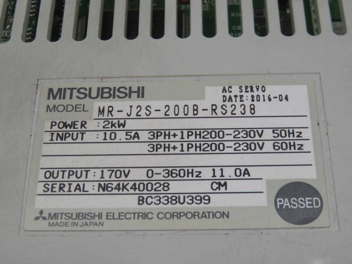MITSUBISHI MR-J2S-200B-RS238 AC SERVO DRIVE T211040 - SERVO