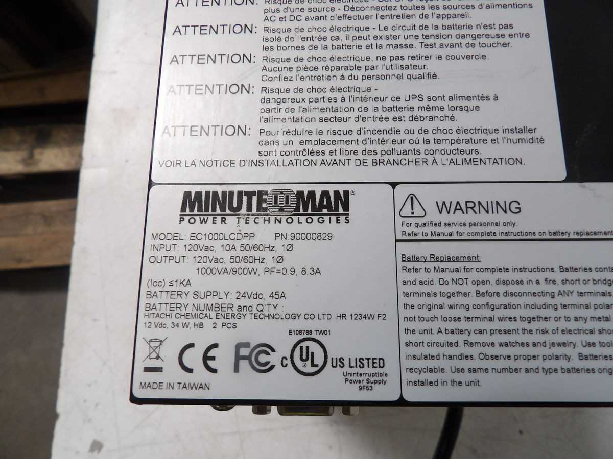 MINUTEMAN EC1000LCDPP TOWER UPS M6020 - UPS BATTERY