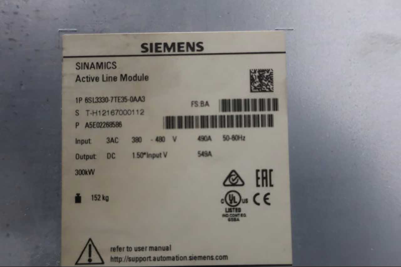 Siemens 6SL3330-7TE35-0AA3 Sinamics S120 AC VFD Drive - SKU 1787532 - AC VFD DRIVES