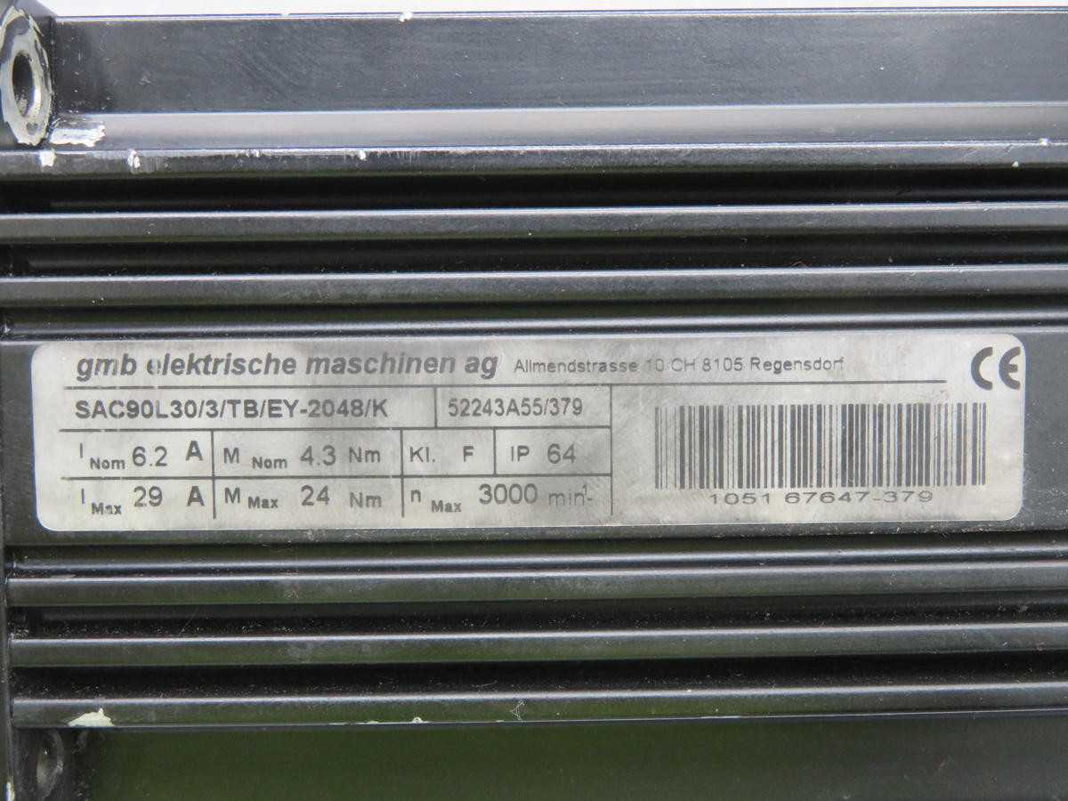 GMB SAC90L30/3/TB/EY-2048/K SERVO MOTOR T234056 - SERVO
