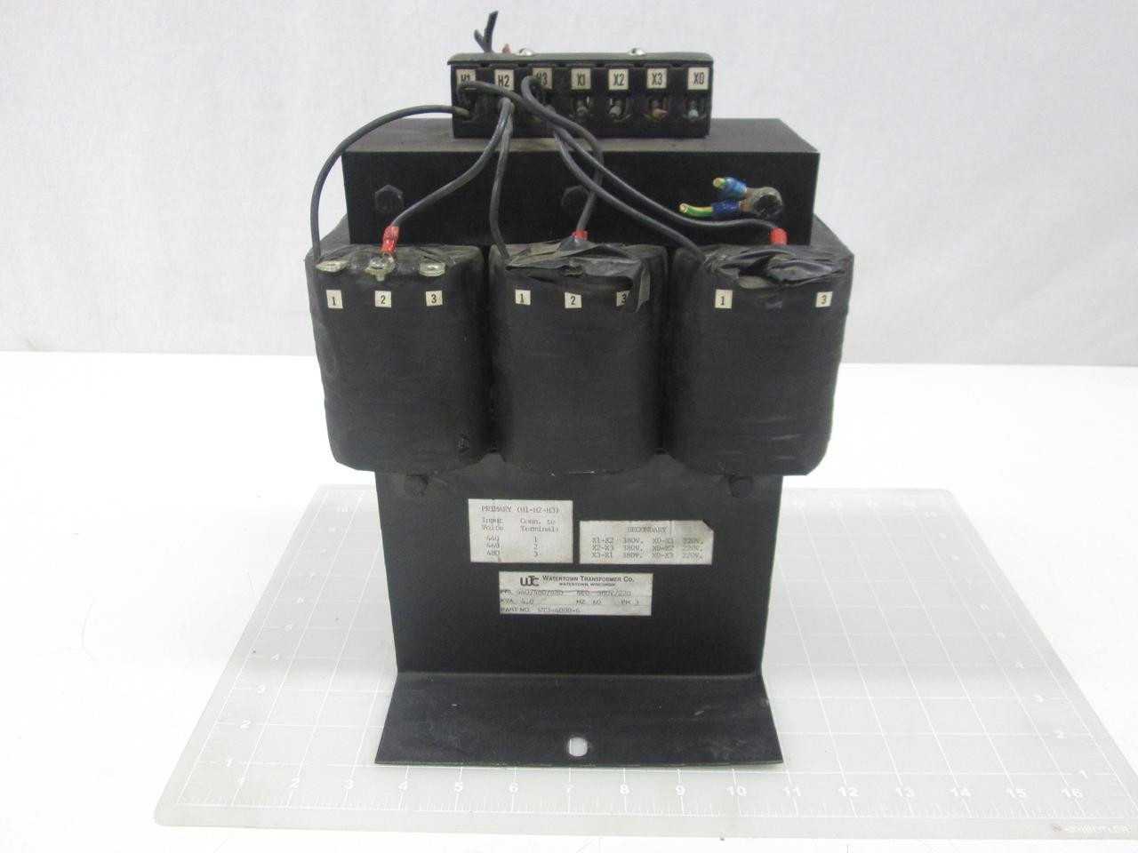 Watertown WT3-4000-6 4.0 kVA Transformer 440/460/480 V 3-Phase T63445 - MACHINING ACCESSORIES & TOOLING