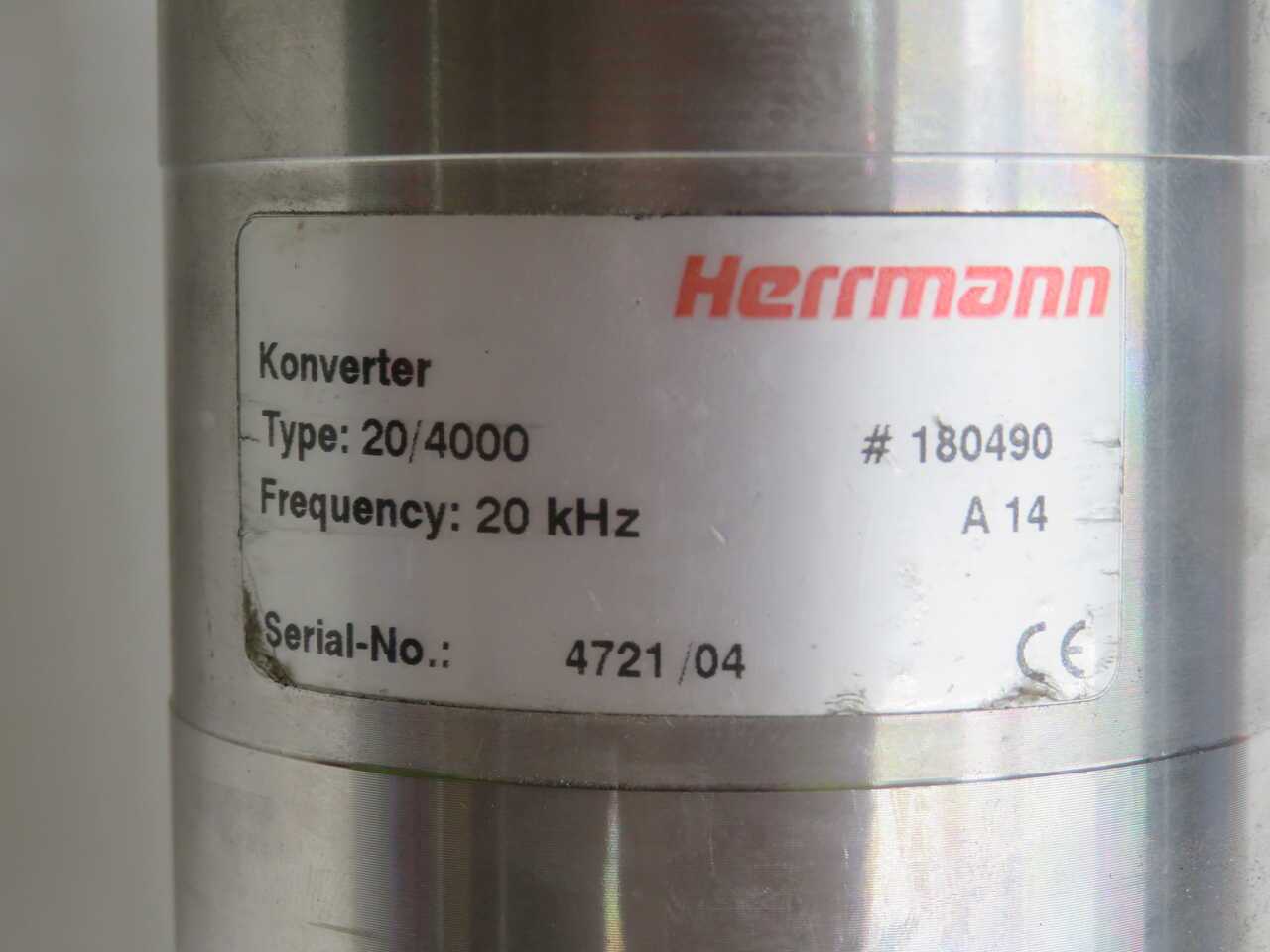HERRMANN 20/4000 Ultrasonic Converter - High Performance for Precision Applications - SPOT & SEAM WELDERS