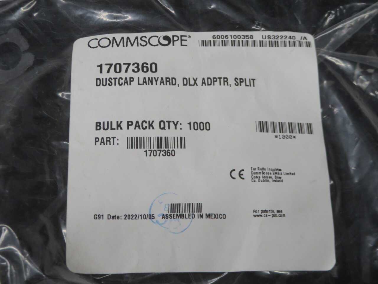 LOT OF 1000 COMMSCOPE 1707360 LANYARD DUSTCAPS - ELECTRICAL PLUGS