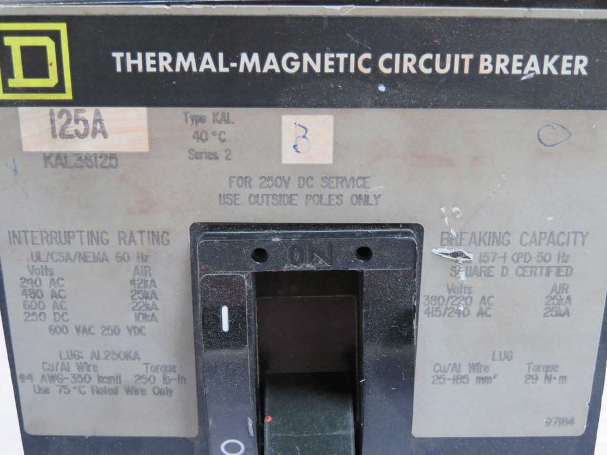SQUARE D KAL36125 MOLDED CASE CIRCUIT BREAKER T251327 - CIRCUIT BREAKERS