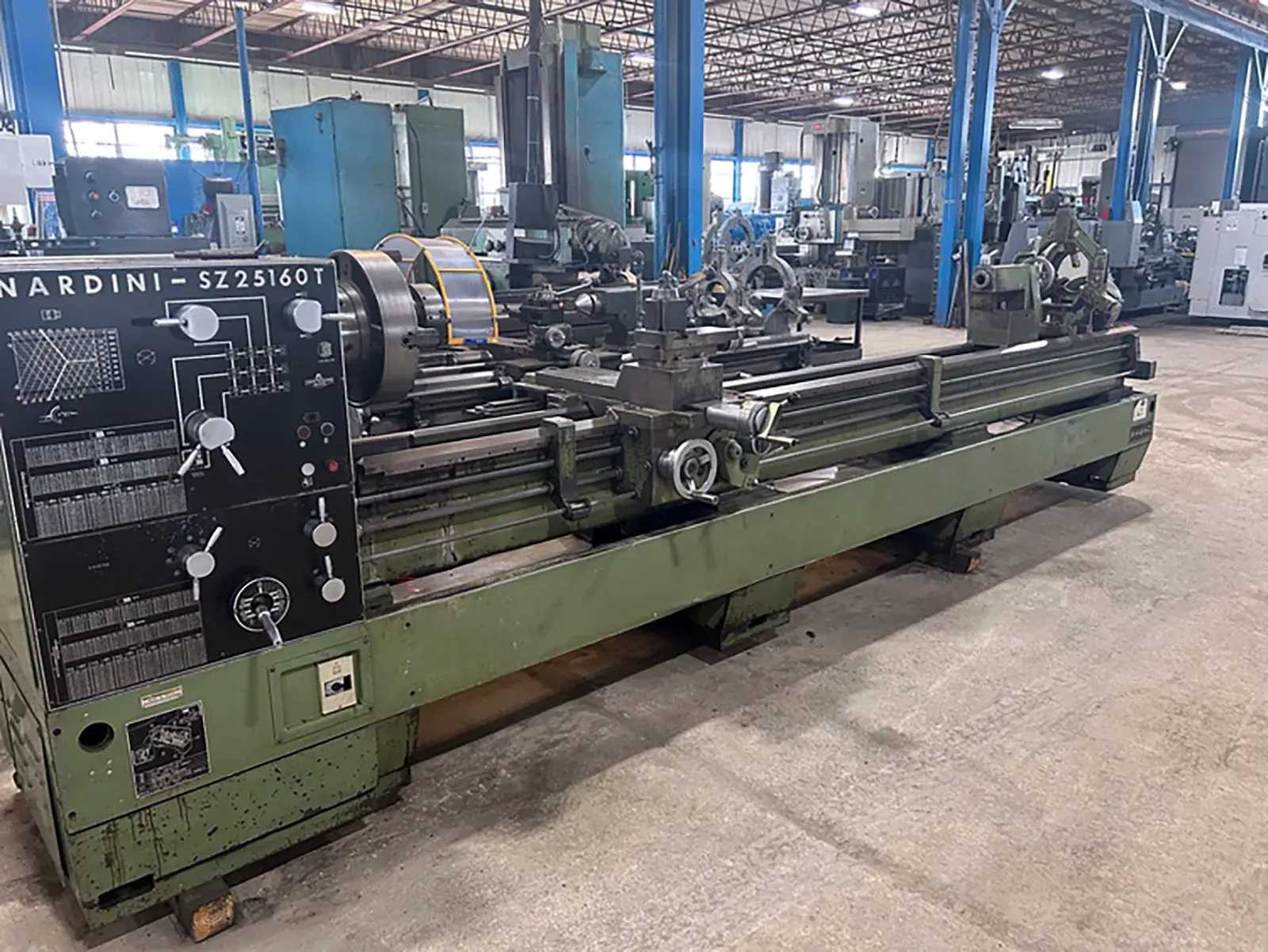 NARDINI SZ25160T GAP BED LATHE - 25" SWING, 160" CENTERS, 3.25" SPINDLE BORE, 1500 RPM, 12 HP - MANUAL LATHES