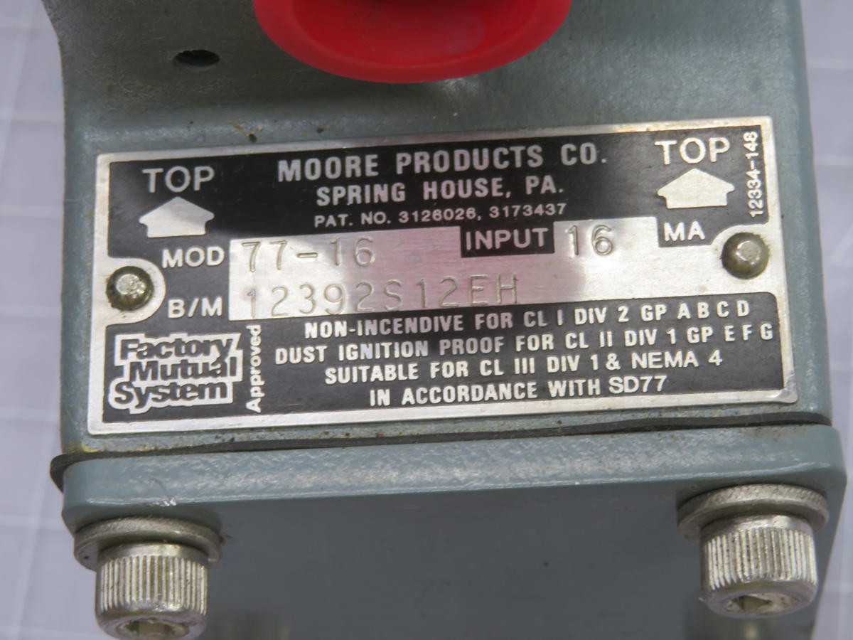 MOORE 77-16 PRESSURE TRANSDUCER T238193 - PRESSURE TRANSMITTER