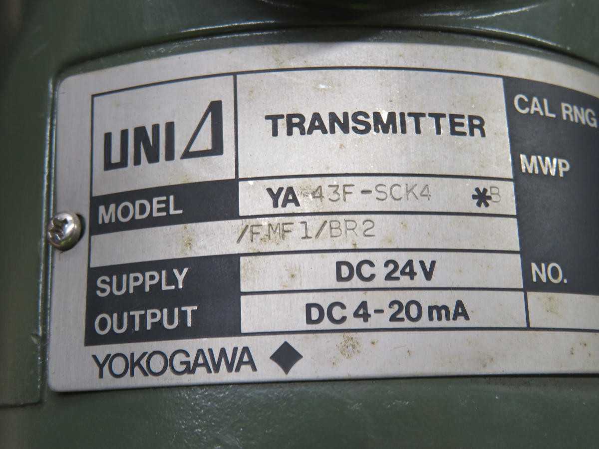 YOKOGAWA YA43F-SCK4 PRESSURE TRANSMITTER T216914 - FLOW TRANSMITTER