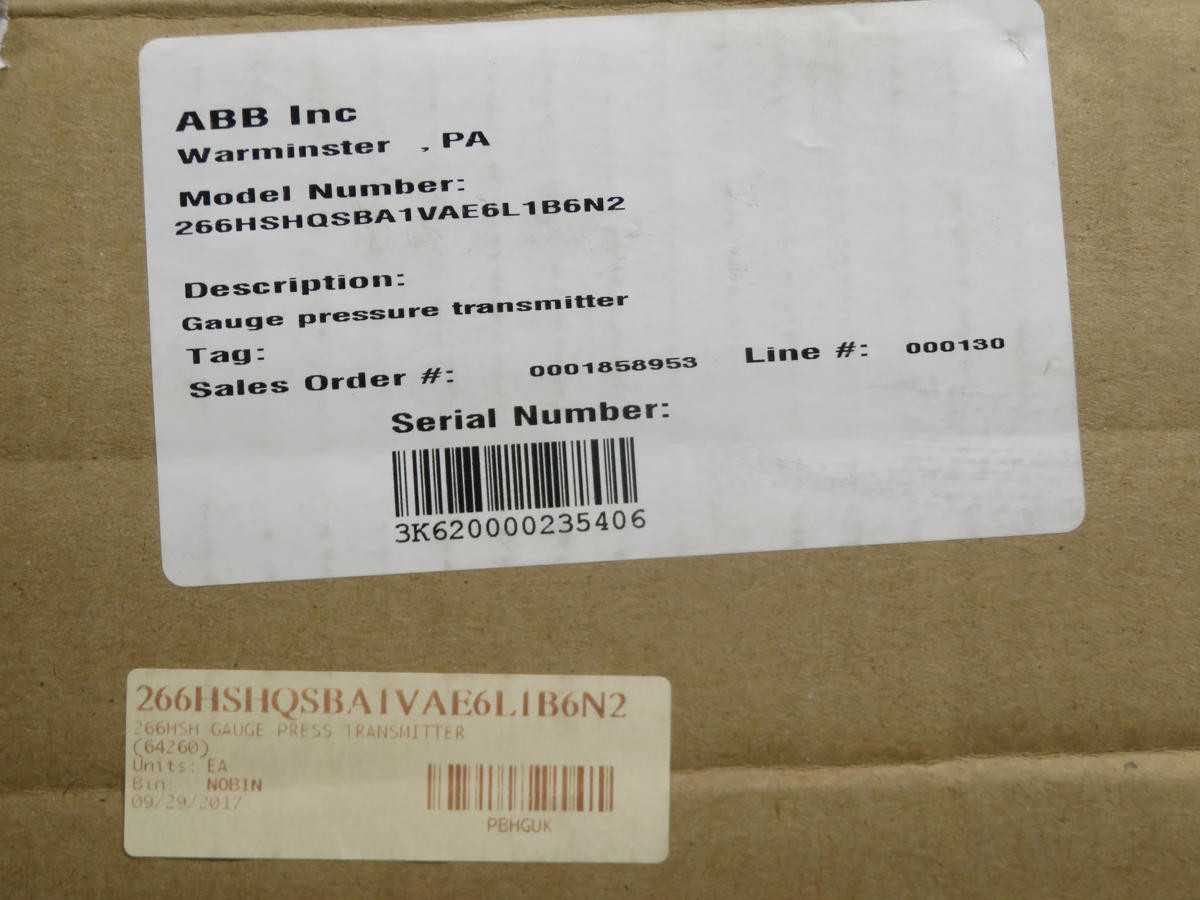 ABB 2600T Gauge Pressure Transmitter T209580 for Accurate Measurements - PRESSURE TRANSMITTER