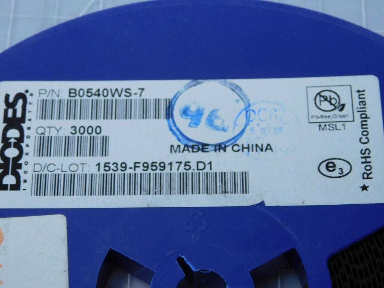 2900 B0540WS-7 Schottky Diodes 0.5A 40V SOD323 - Bulk Lot - ELECTRONIC COMPONENTS