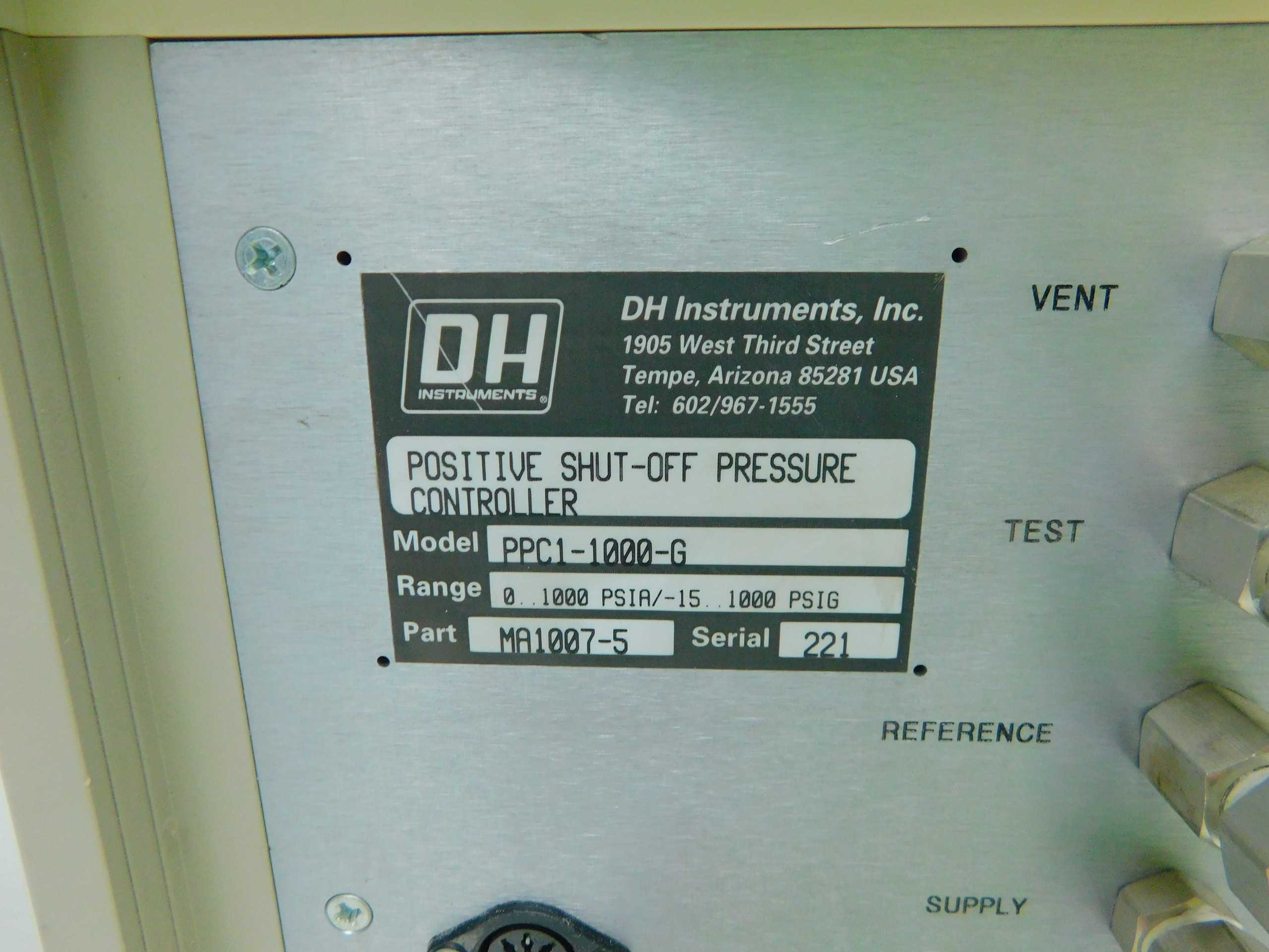 DH PPC1-1000-G Positive Shut-Off Pressure Controller - PRESSURE MEASUREMENT