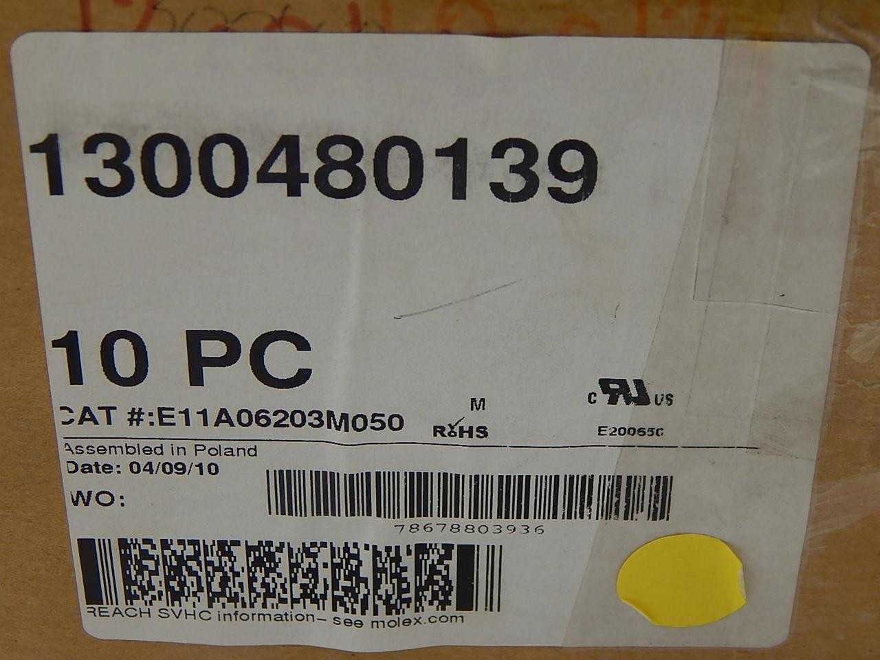 LOT OF 10 MOLEX E11A06203M050 1300480139 CORDSET T87416 - CORDSET CABLES