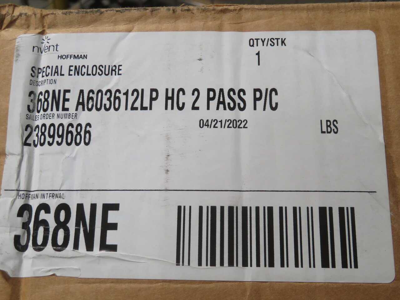 NVENT A603612LP/SPL INDUSTRIAL CONTROL PANEL ENCLOSURE T270944 - CONTROL CABINETS
