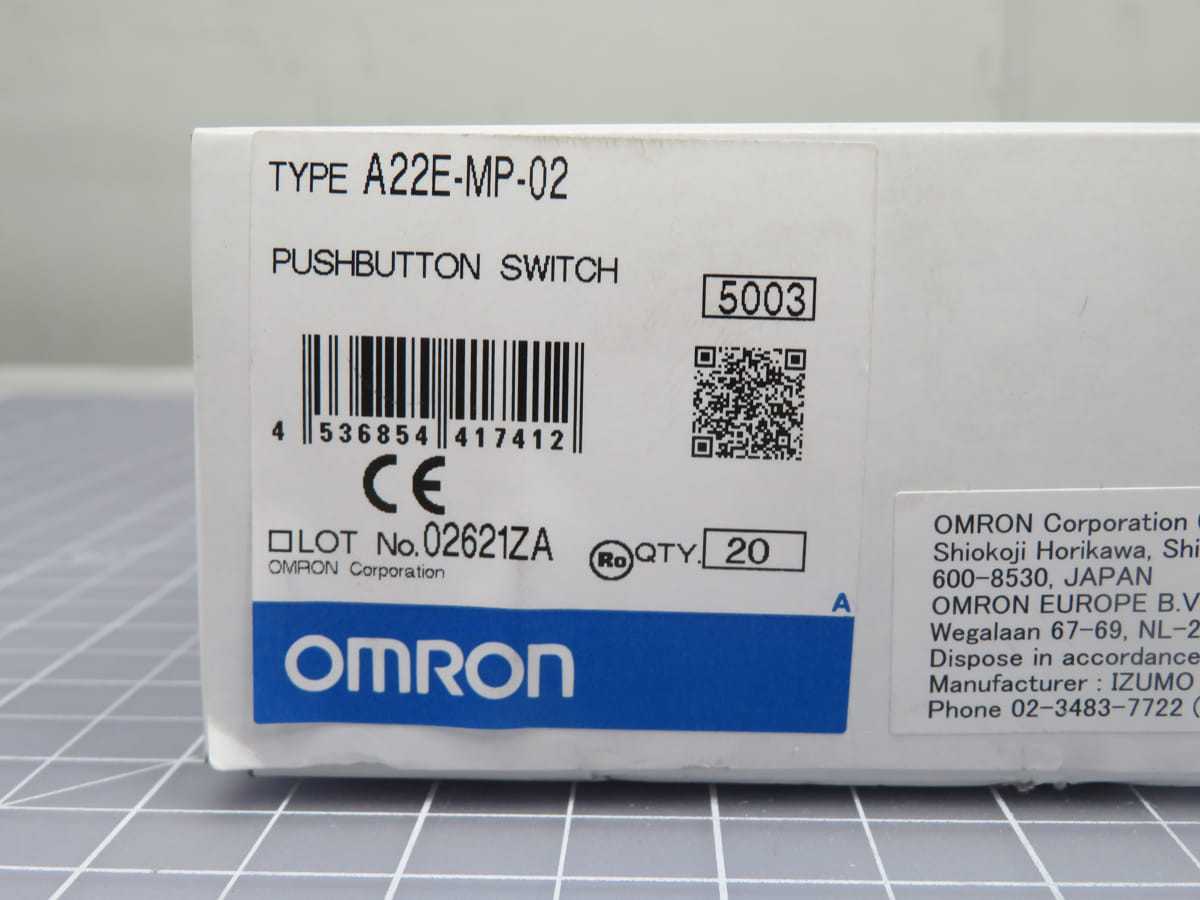 LOT OF 20 OMRON A22E-MP-02 PUSHBUTTON SWITCHES T197193 - SWITCHES