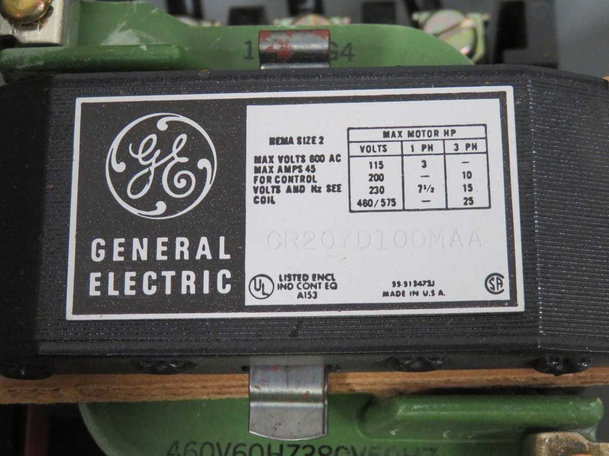 GE CR207D100MAA COMBINATION MAGNETIC STARTER NEMA SIZE 2 T197356 - DC MOTOR