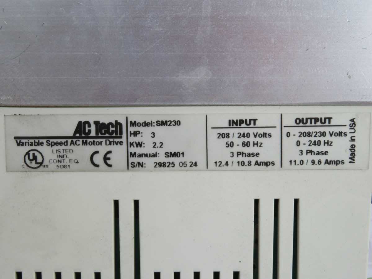 AC TECHNOLOGY SM230 STANDARD INVERTER AC MOTOR DRIVE T257352 - AC VFD DRIVES