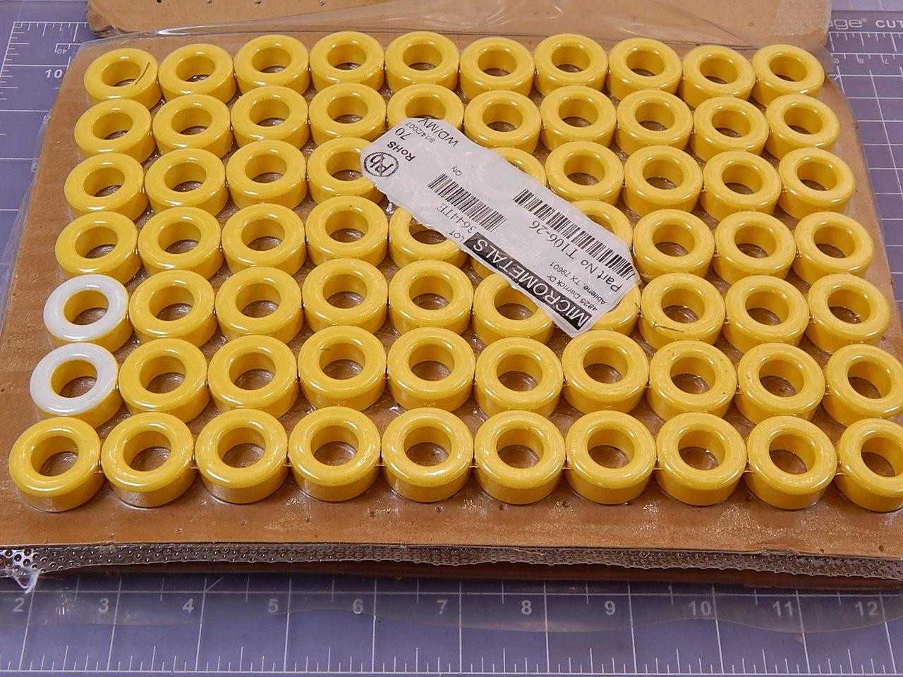 LOT OF 160 ALLSTAR MAGNETICS MC0260 T106-26 POWER TOROIDAL CORES FERRITES T99158 - POWER TRANSMISSION