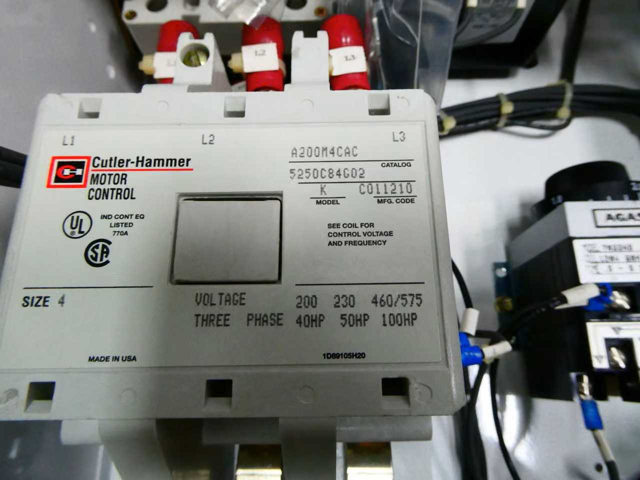 SKU 1787594 - CUTLER HAMMER A200M4CAC BA43A HMCP150U4C 7022AB MCC STARTER BUCKET - ELECTRICAL COMPONENTS