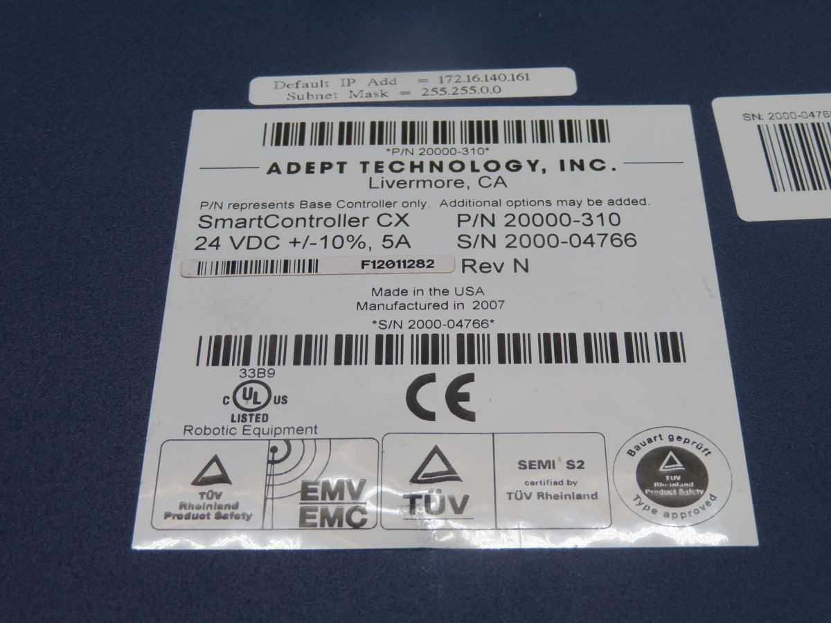 ADEPT 20000-310 SMART CONTROLLER T258336 - OPERATOR CONTROLS