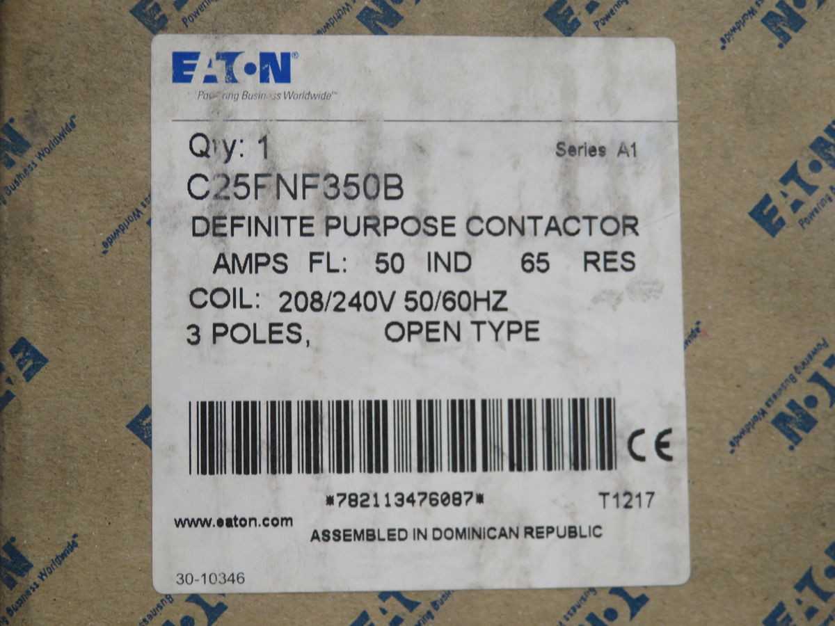 EATON C25FNF350B PURPOSE CONTROL CONTACTOR T246165 - CONTACTORS