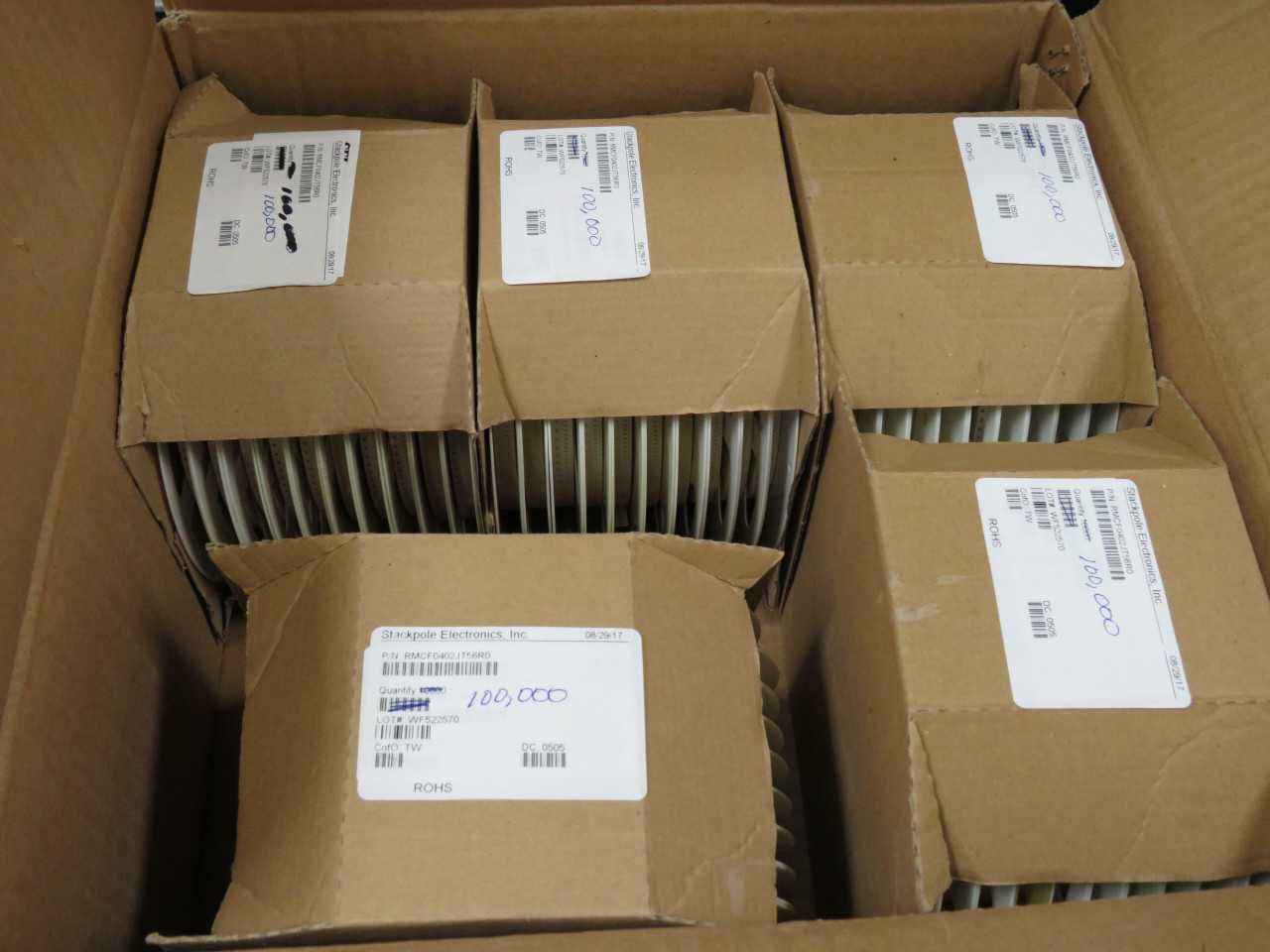 LOT OF 500000 SEI RMC 116S 56 5% R RMCF0402JT56R0 ±5% 0.063W 1/16W CHIP RESISTOR 0402 (1005 METRIC) - ELECTRICAL COMPONENTS