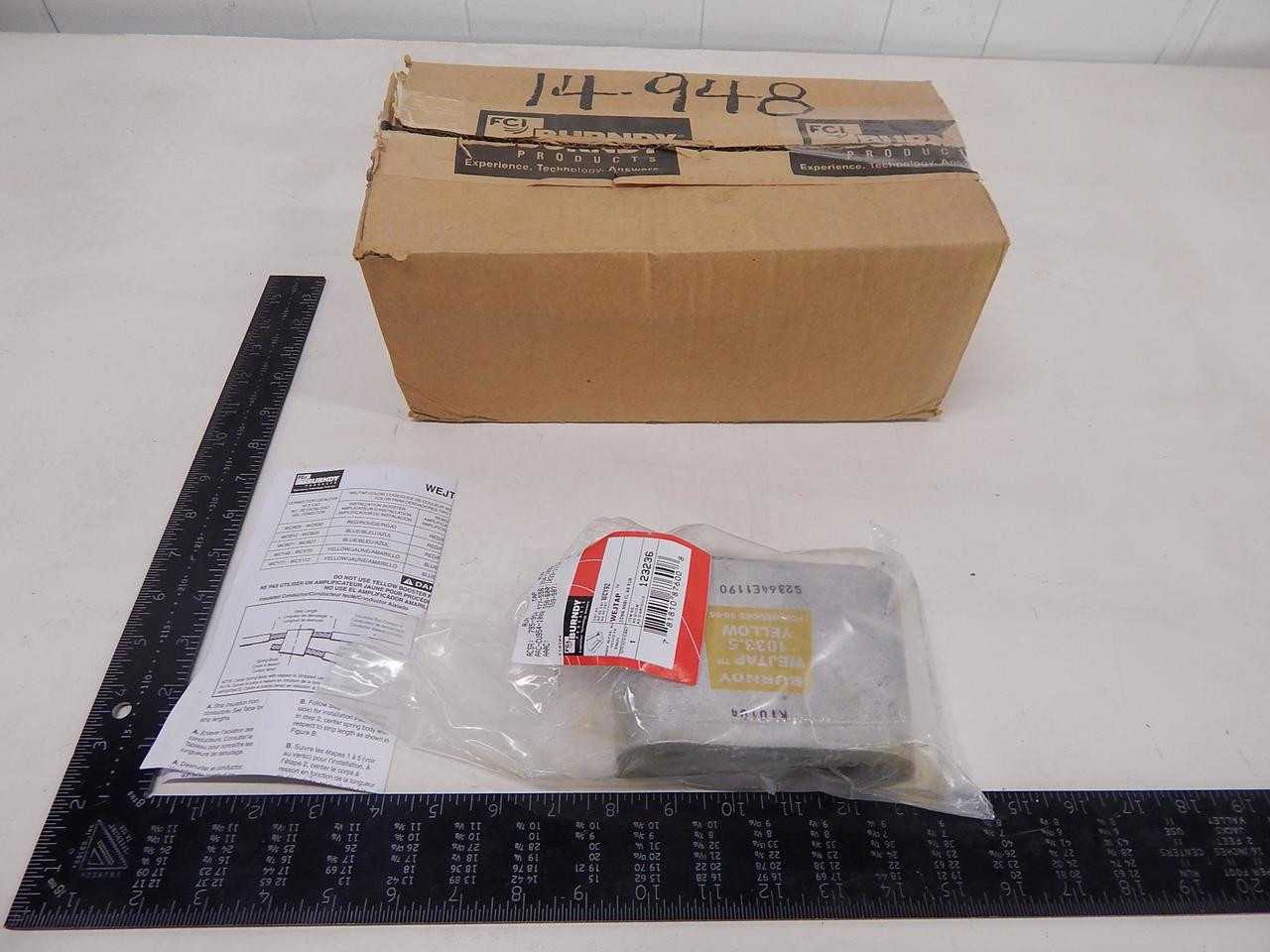 LOT OF 5 BURNDY WCY92 WEJTAP CONN ANSI T92463 - ELECTRICAL COMPONENTS