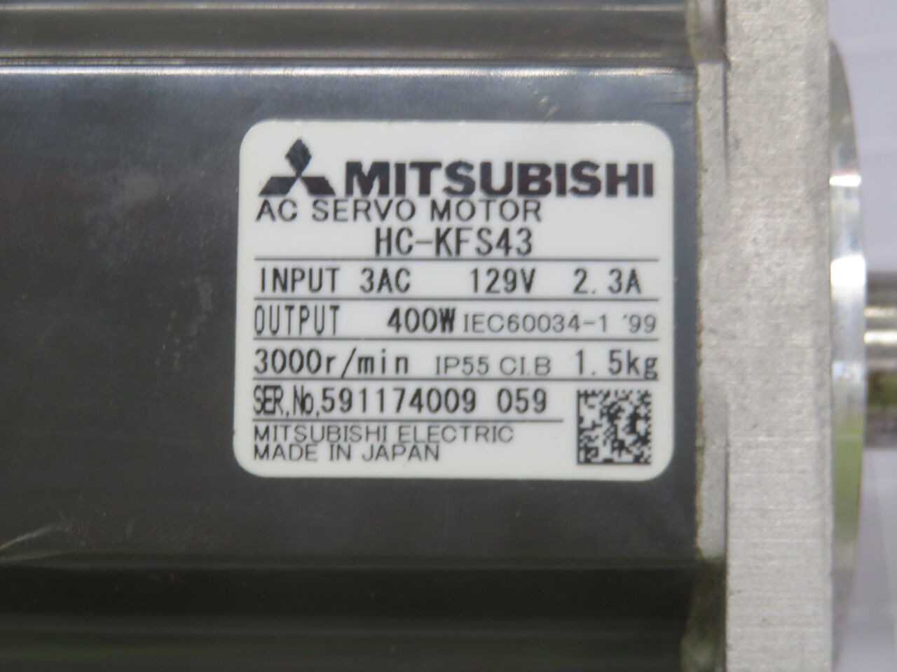 Mitsubishi HC-KFS43 AC Servo Motor T245257 - SERVO
