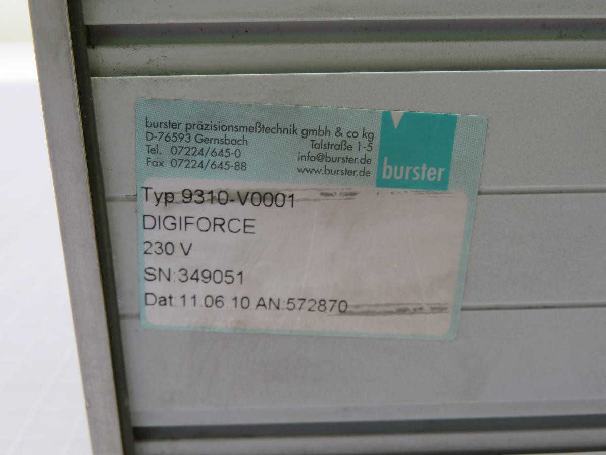 BURSTER 9310-V0001 DIGIFORCE MONITORING CONTROLLER T215733 - OPERATOR CONTROLS