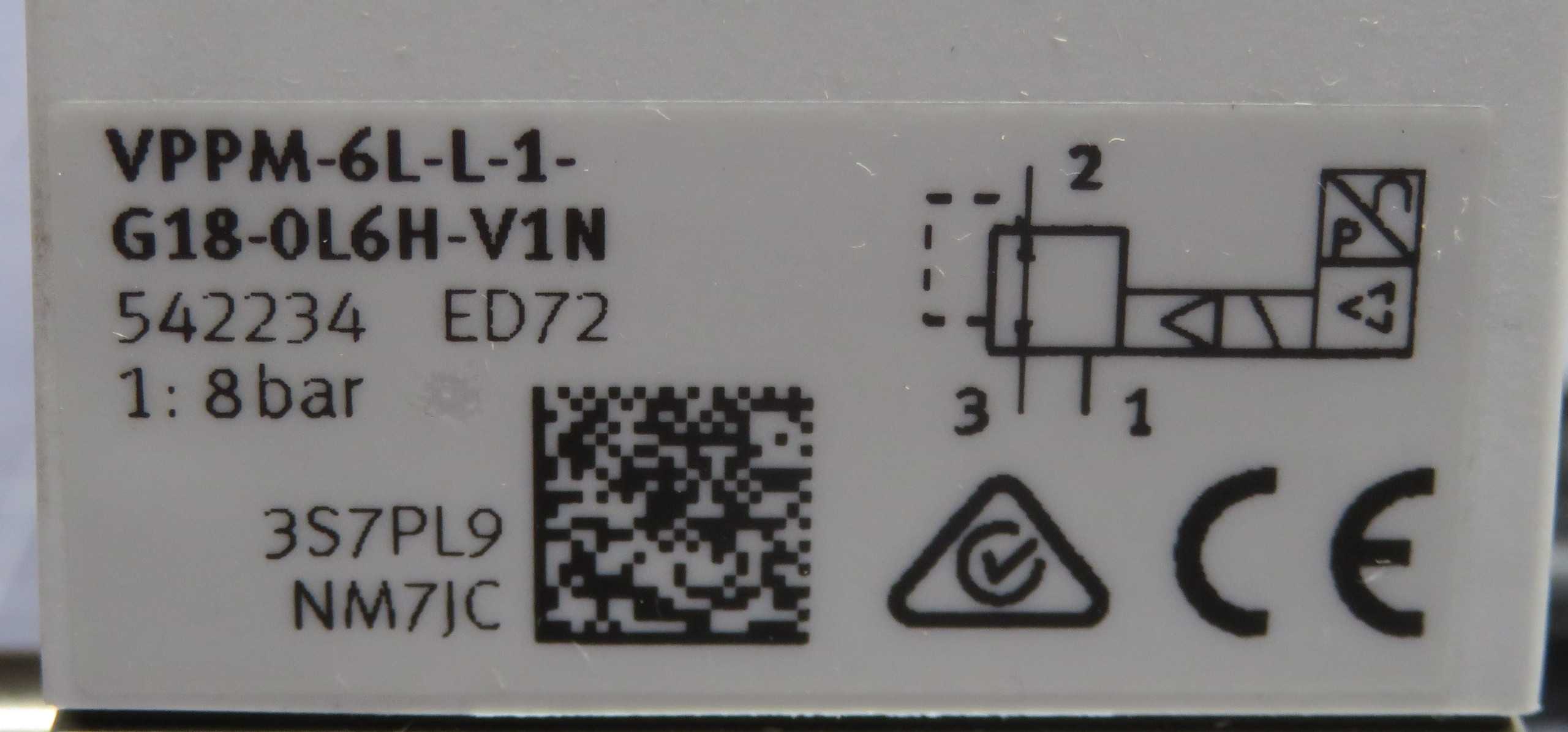 FESTO VPPM-6L-L-1 G18-0L6H-V1N PROPORTIONAL PRESSURE REGULATOR VALVE, G1/8, 0-6 BAR - COMPRESSED AIR TREATMENT
