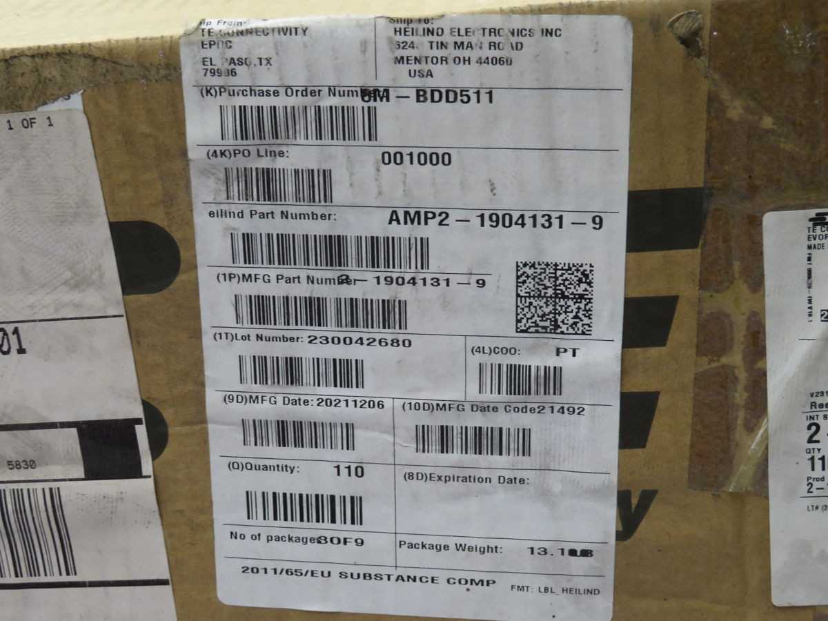 LOT OF 110 TE CONNECTIVITY 2-1904131-9 POWER RELAY T252772 - AC CONTACTOR